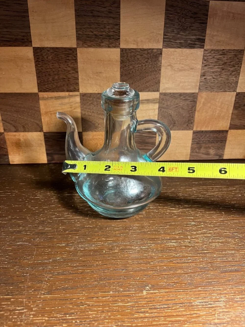Green Handblown Recycled Glass Cruet Made in Spain A614